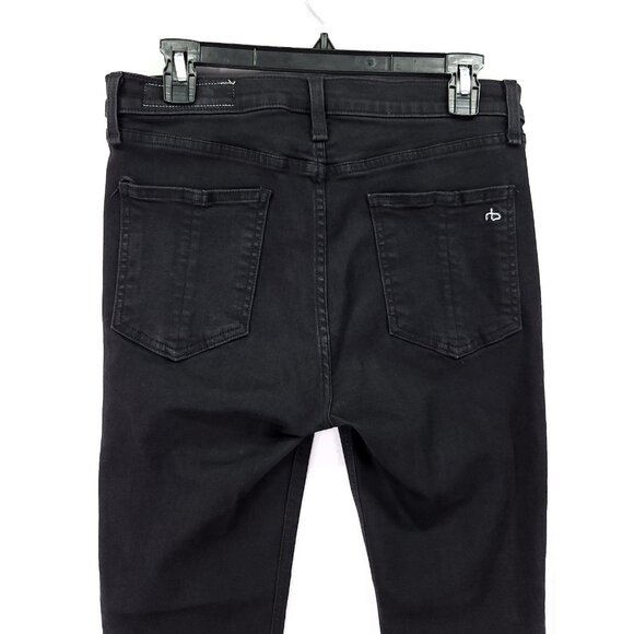 Rag & Bone High Rise Ankle Skinny Jeans Size 31 Black Denim - Picture 9 of 14